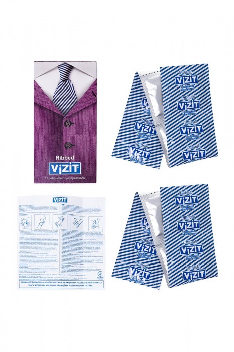 Ребристые презервативы VIZIT Ribbed - 12 шт. - VIZIT - купить с доставкой в Москве