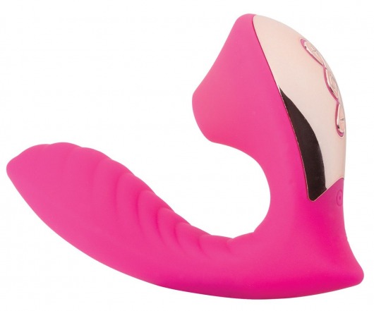 Ярко-розовый вибромассажёр с вакуумной стимуляцией Vaginal   Suction Lover - Vandersex