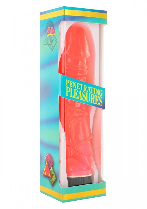 Розовый реалистичный вибратор JELLY - 22,5 см. - Seven Creations