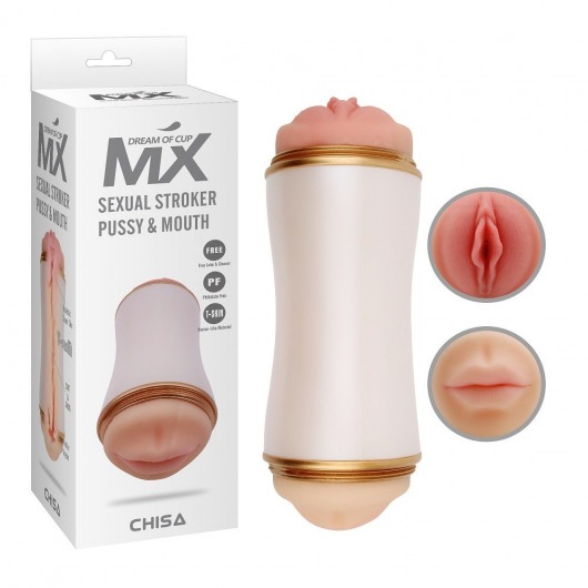 Двусторонний мастурбатор Sexual Stroker Pussy   Mouth - вагина и ротик - Chisa - в Москве купить с доставкой