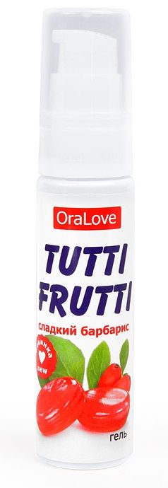 Гель-смазка Tutti-frutti со вкусом барбариса - 30 гр. - Биоритм - купить с доставкой в Москве
