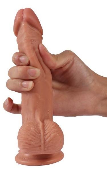 Телесный реалистичный фаллоимитатор REAL с трусиками для страпона - 19,5 см. - Real - купить с доставкой в Москве