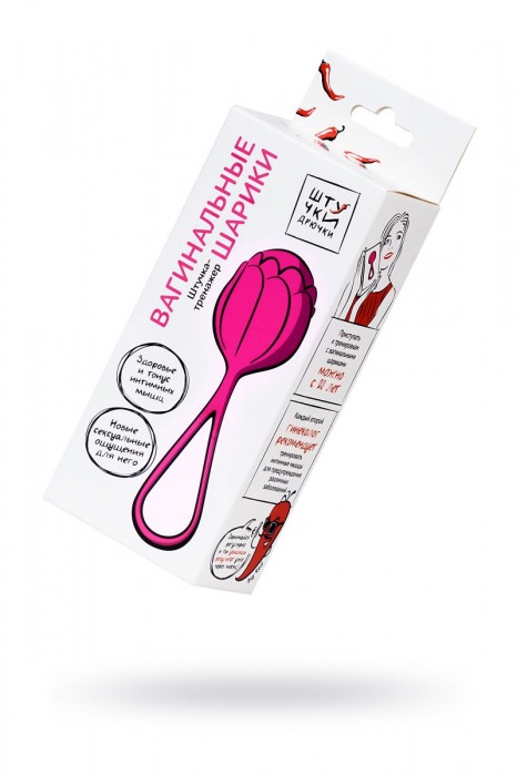 Розовый рельефный вагинальный шарик со шнурком - Штучки-дрючки