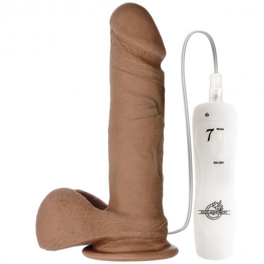 Реалистичный вибратор из Realistic Cock UR3 Brown - 21 см. - Doc Johnson