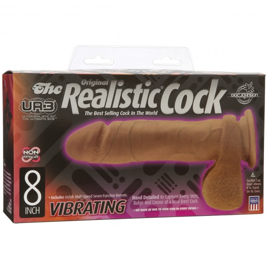 Реалистичный вибратор из Realistic Cock UR3 Brown - 24 см. - Doc Johnson