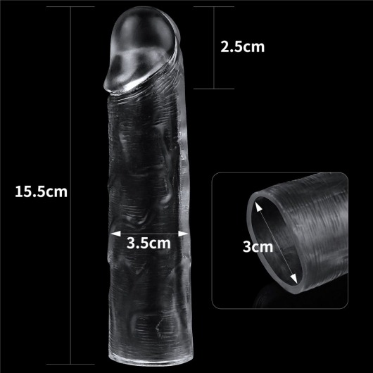 Прозрачная насадка-удлинитель Flawless Clear Penis Sleeve Add 1 - 15,5 см. - Lovetoy - в Москве купить с доставкой