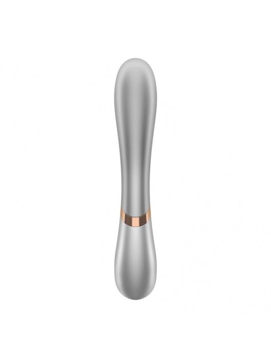 Серебристый вибратор-кролик Hot Lover с возможностью управления через приложение - 19,3 см. - Satisfyer