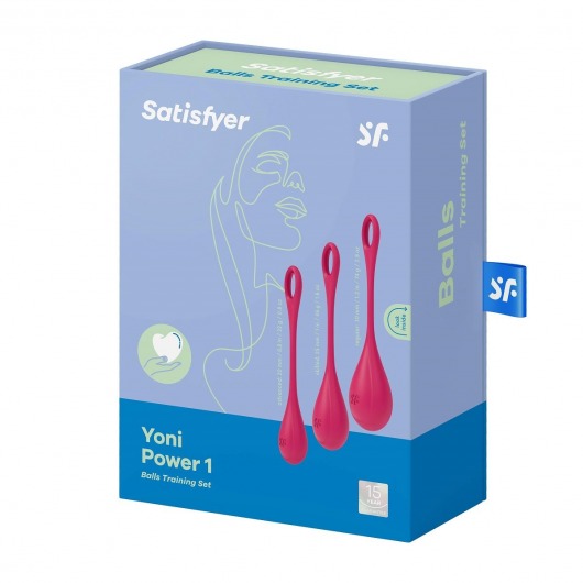 Набор из 3 красных вагинальных шариков Yoni Power 1 - Satisfyer