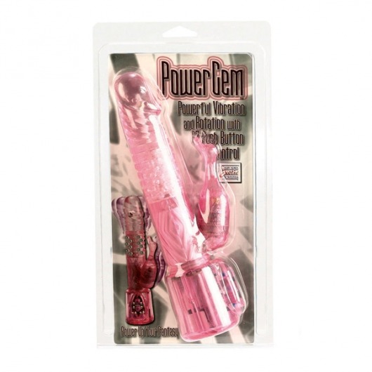 Розовый прозрачный вибратор Power Gem Pink - California Exotic Novelties