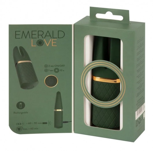 Зеленый вибратор Luxurious Split Tip Vibrator - 13,1 см. - Orion