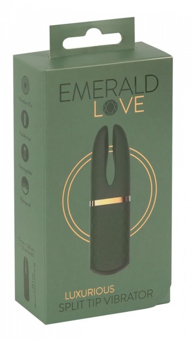 Зеленый вибратор Luxurious Split Tip Vibrator - 13,1 см. - Orion