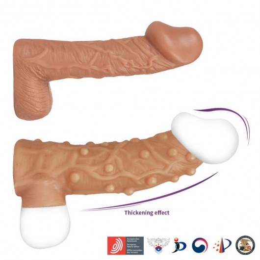Телесная насадка с пупырышками и открытой головкой Nude Sleeve M - 12 см. - KOKOS - в Москве купить с доставкой