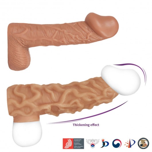 Телесная насадка с венками и открытой головкой Nude Sleeve M - 12 см. - KOKOS - в Москве купить с доставкой