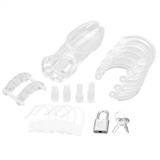 Прозрачная клетка целомудрия Acrylic See-thru Chastity Cage - BlueLine - купить с доставкой в Москве