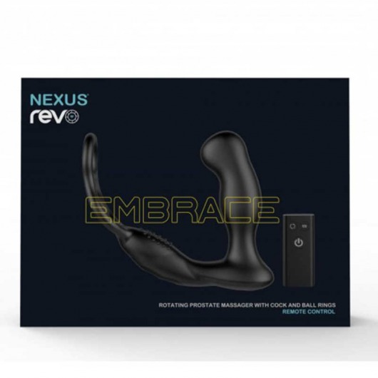 Черный вибромассажер простаты REVO Embrace с эрекционным кольцом - Nexus Range - в Москве купить с доставкой