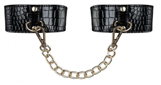 Элегантные черные наручники с цепочкой - Obsessive - купить с доставкой в Москве