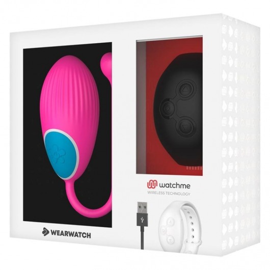 Розовое виброяйцо с черным пультом-часами Wearwatch Egg Wireless Watchme - DreamLove