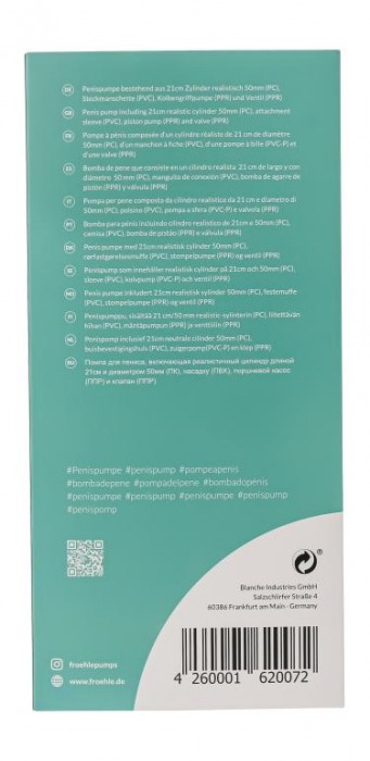 Реалистичная вакуумная помпа с насосом-поршнем Realistic Penis Pump Professional - Frohle - в Москве купить с доставкой