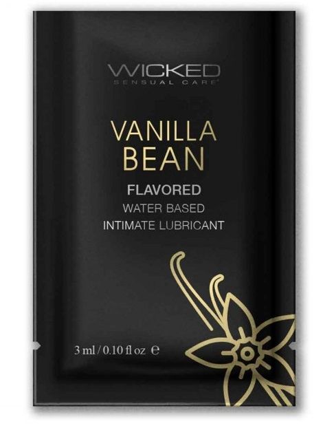 Лубрикант на водной основе с ароматом ванильных бобов Wicked Aqua Vanilla Bean - 3 мл. - Wicked - купить с доставкой в Москве