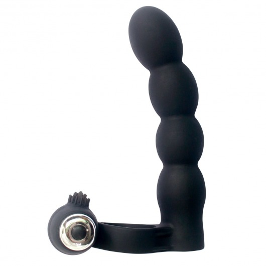 Черная вибронасадка для двойного проникновения Double Penetration Beads - Vandersex - купить с доставкой в Москве