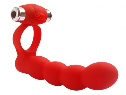 Красная вибронасадка для двойного проникновения Double Penetration Beads - Vandersex - купить с доставкой в Москве
