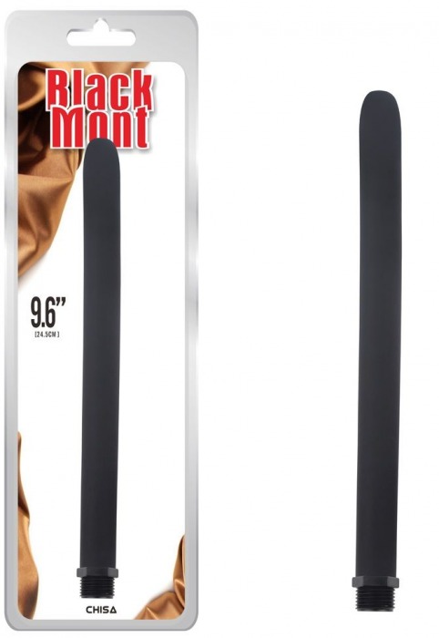 Черная насадка для анального душа Silicone Douche Tube - 24,5 см. - Chisa - купить с доставкой в Москве