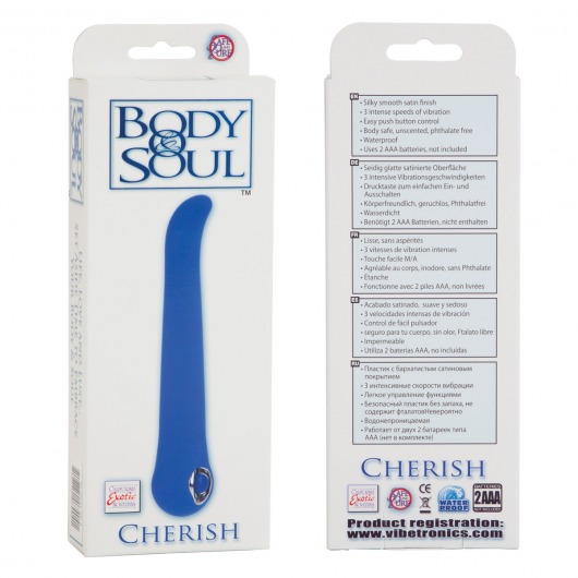 Синий вибратор Body   Soul Cherish - 16,5 см. - California Exotic Novelties