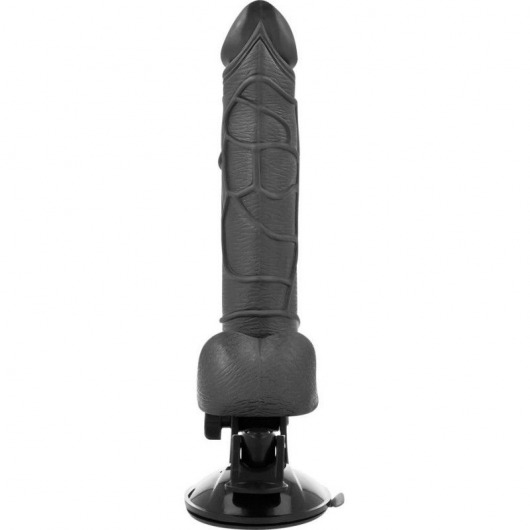 Черный вибратор на мощной присоске Basecock Realistic Vibrator Remote Control - 19,5 см. - DreamLove