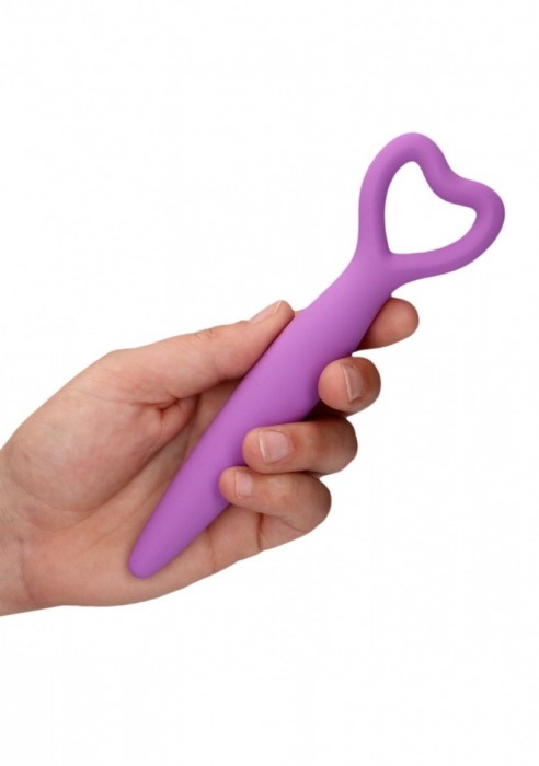 Набор фиолетовых вагинальных расширителей с вибропулей Silicone Vaginal Dilator Set - Shots Media BV