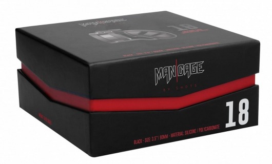 Черный мужской пояс верности Silicone Cage Ballsplitter Model 18 Chastity 3.5 - Shots Media BV - купить с доставкой в Москве