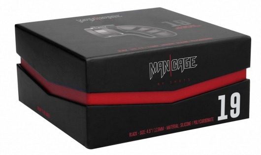 Черный мужской пояс верности Silicone Cage Ballsplitter Model 19 Chastity 4.5 - Shots Media BV - купить с доставкой в Москве