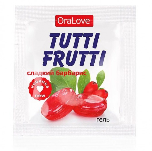 Гель-смазка Tutti-frutti со вкусом барбариса - 4 гр. - Биоритм - купить с доставкой в Москве