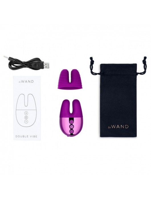Фиолетовый вибратор с ушками Le Wand Double Vibe - Le Wand