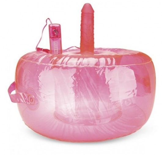 Розовая надувная подушка для секса в вибратором - Lux Fetish - купить с доставкой в Москве