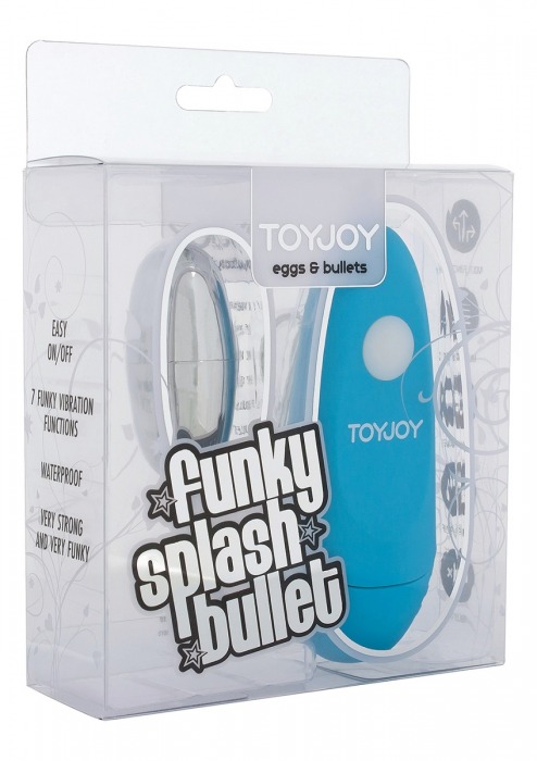 Вибропуля Funky Splash с голубым пультом - Toy Joy