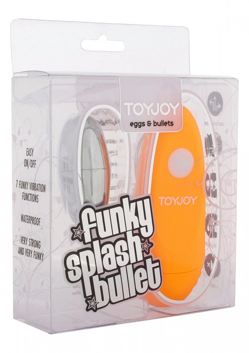 Вибропуля Funky Splash с оранжевым пультом - Toy Joy