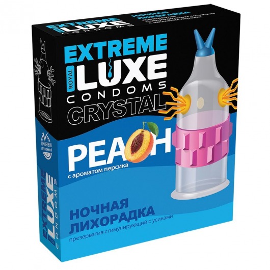 Стимулирующий презерватив  Ночная лихорадка  с ароматом персика - 1 шт. - Luxe - купить с доставкой в Москве