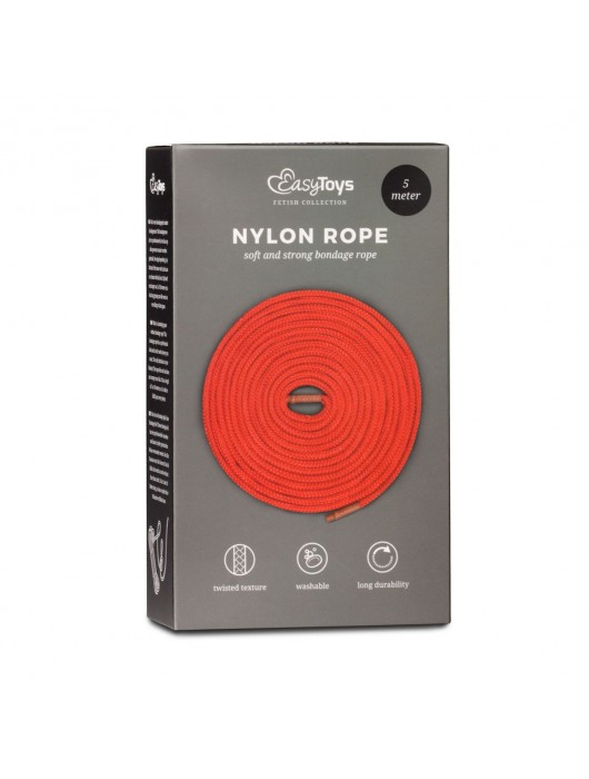 Красная веревка для связывания Nylon Rope - 5 м. - Easy toys - купить с доставкой в Москве