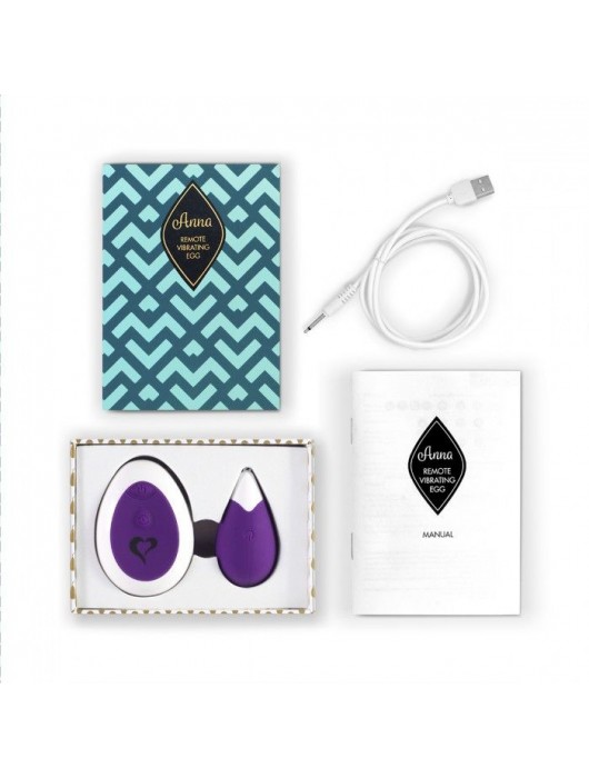 Фиолетовое виброяйцо на радиоуправлении Anna Vibrating Egg Remote - FeelzToys
