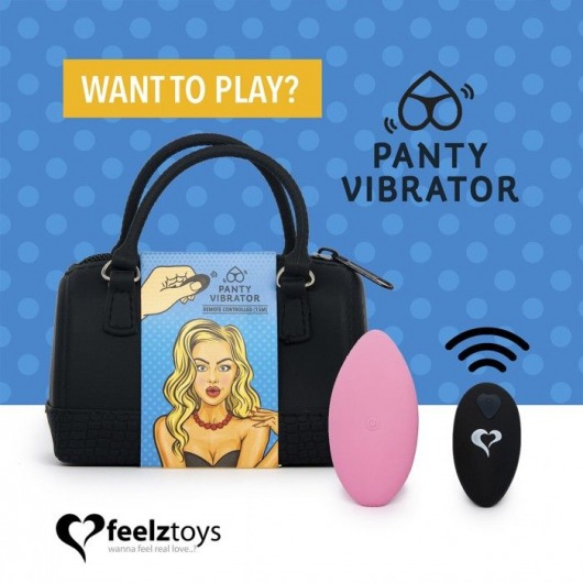 Розовый вибромассажер в трусики с пультом ДУ Panty Vibe Remote Controlled Vibrator - FeelzToys