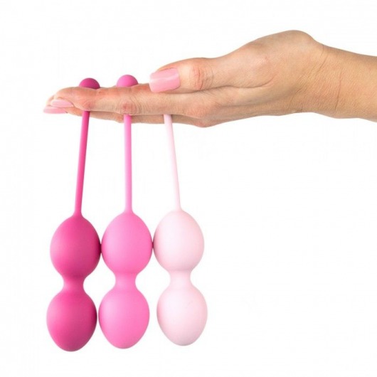 Набор из 3 розовых вагинальных шариков FemmeFit Advanced Pelvic Muscle Training Set - FeelzToys