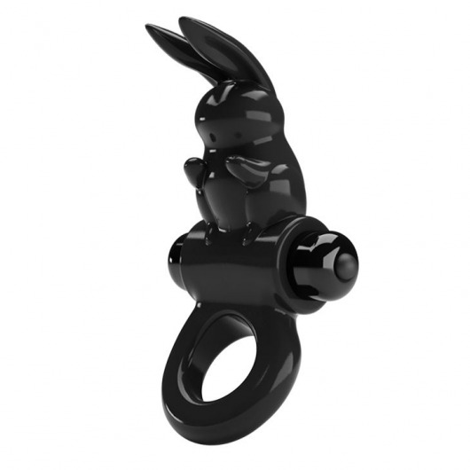Черное эрекционное кольцо со стимулятором клитора в виде кролика Exciting ring - Baile - в Москве купить с доставкой