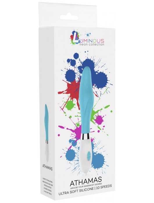 Бирюзовый фигурный вибратор Athamas - 22,7 см. - Shots Media BV