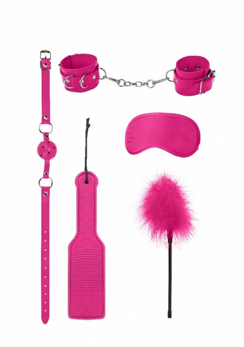 Розовый игровой набор БДСМ Introductory Bondage Kit №4 - Shots Media BV - купить с доставкой в Москве