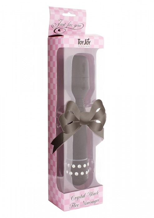 Чёрный массажер CRYSTAL FLEX MASSAGER - 17,5 см. - Toy Joy