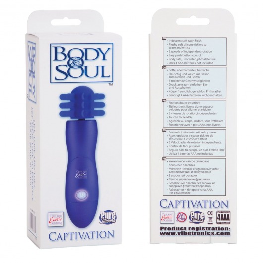 Синий вибратор Body   Soul Captivation с вращающимся наконечником - California Exotic Novelties
