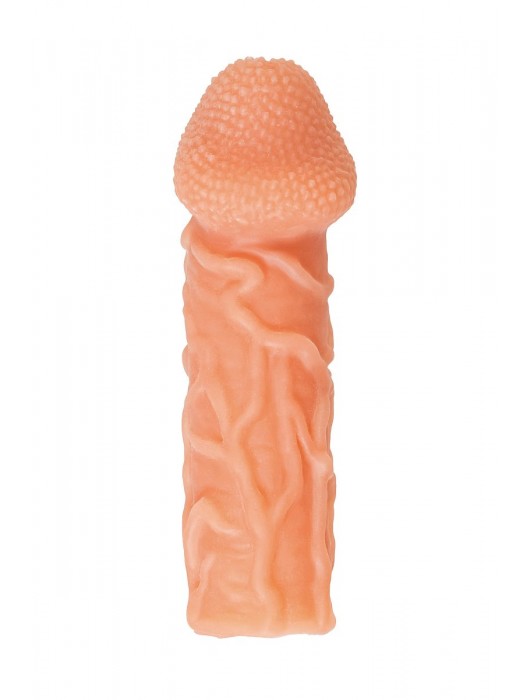 Телесная закрытая насадка с венками Cock Sleeve Size S - 13,8 см. - KOKOS - в Москве купить с доставкой