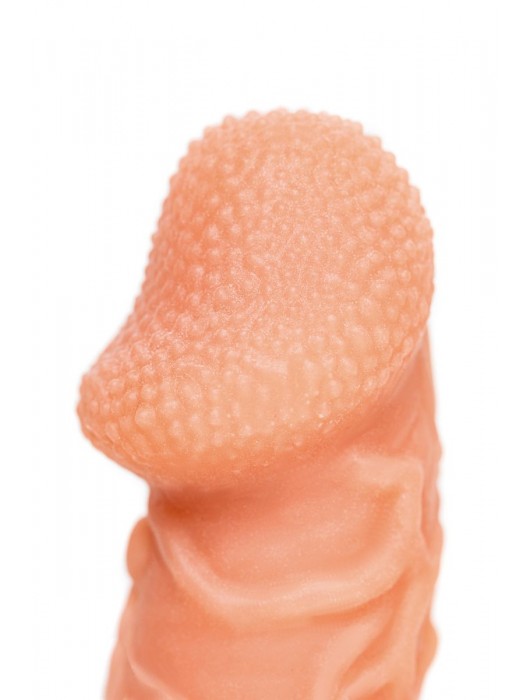 Телесная закрытая насадка с венками Cock Sleeve Size S - 13,8 см. - KOKOS - в Москве купить с доставкой