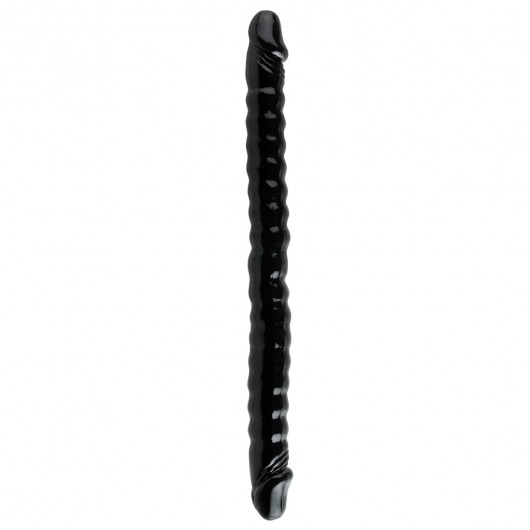 Черный двухголовый фаллоимитатор Basix Rubber Works 18  - 45 см. - Pipedream