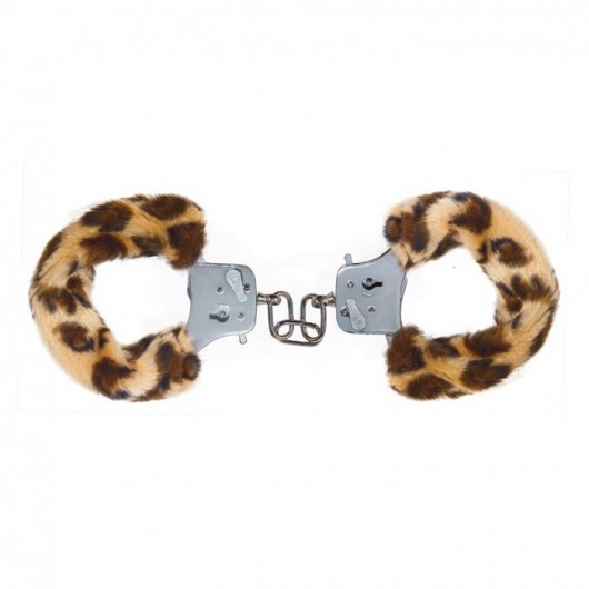 Наручники с леопардовым мехом Furry Fun Cuffs Leopard - Toy Joy - купить с доставкой в Москве